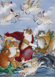 Illustratie uit Cats Galore! A Compendium of Cultured Cats