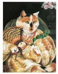 Illustratie uit Pre-Raphaelite Cats (pub. 1999)