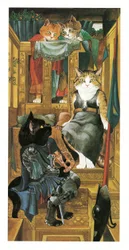 Illustratie uit Pre-Raphaelite Cats (pub. 1999)