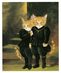 Illustratie uit Pre-Raphaelite Cats (pub. 1999)