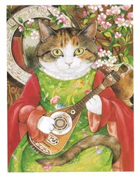 Illustratie uit Pre-Raphaelite Cats (pub. 1999)