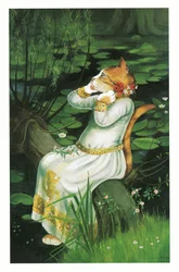 Illustratie uit Pre-Raphaelite Cats (pub. 1999)