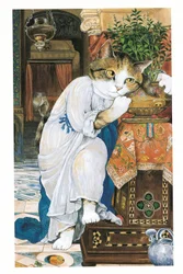 Illustratie uit Pre-Raphaelite Cats (pub. 1999)