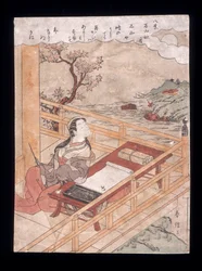 Herfstmaan bij de tempel Ishiyamadera