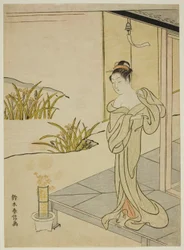 Zomer, uit de serie "Nieuwe Versies van Bloemen van de Vier Seizoenen (Shinpan furyu shiki no hana)"
