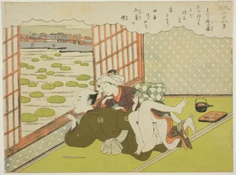 De avondminnares in Ueno (Ueno no bansho), uit de serie „Acht modieuze gezichten op Edo (Furyu Edo hakkei)”