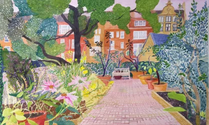 Tuin van geneeskrachtige planten, Chelsea Physic Garden 2022 (aquarel op papier)