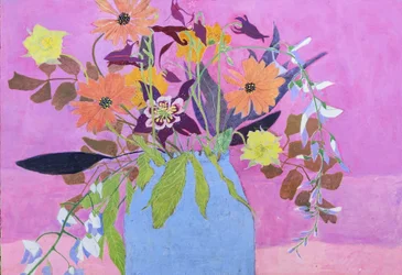 Meibloemen met Columbine, 2023 (eitempera op houtpaneel)