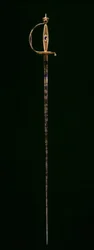 Kleine zwaard, ca. 1790-1800 (goud met blauwe doorschijnende email, geëtst, geblauwd en verguld staal)