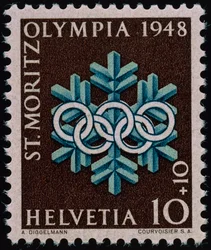 Postzegel ter herdenking van de Olympische Winterspelen van 1948