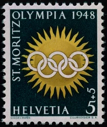 Postzegel ter herdenking van de Olympische Winterspelen van 1948
