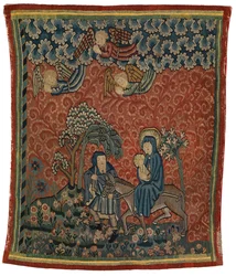 Wandtapijt met de Vlucht naar Egypte, waarschijnlijk gemaakt in het klooster van Gnadental, Basel