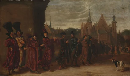 De legatie van de tsaar van Moskou op weg naar een vergadering van de Staten-Generaal in Den Haag