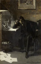 Portret van Sir John Martin Harvey (olieverf op karton)