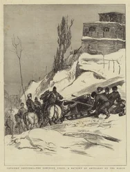 Canadese schetsen, de Dominian Force, een batterij artillerie op mars