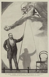 De heer Harry Furniss geeft een lezing over de humor van het parlement