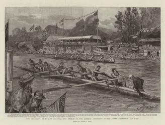 De Amerikanen bij Henley Regatta, de nederlaag van de Cornell University in de Grand Challenge Cup Race