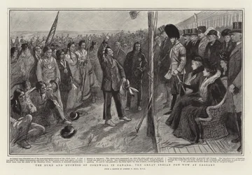 De Hertog en Hertogin van Cornwall in Canada, de Grote Indiaanse Pow-Wow in Calgary