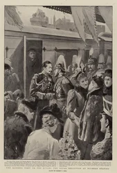 Het Bezoek van de Keizer aan de Koningin, de Koninklijke Ontvangst op Windsor Station