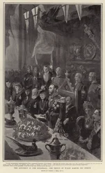 De Lunch in de Guildhall, de Prins van Wales houdt zijn Toespraak