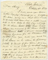 Brief ondertekend T.F. Smith, Rock Island, aan Henry Chouteau, St. Louis, Mo., 18 oktober 1834