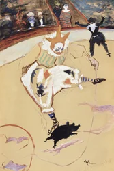 In het circus Fernando Medrano met een biggetje (ca. 1889)