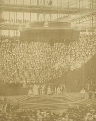 Koningin Victoria Voorzitter bij de Heropening van het Gereconstrueerde Crystal Palace in Sydenham, 1854
