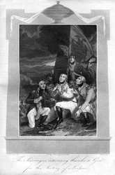 De vorsten danken God voor de overwinning van Leipzig, 1816