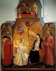 Aankondiging van Maria met Heiligen Cosmas en Damian