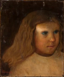 Hoofd van een meisje met los haar