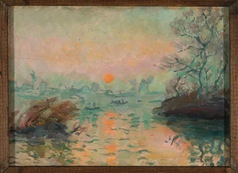 Landschap bij zonsondergang