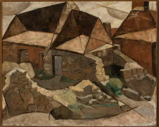 Landschap met huizen