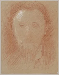Portretstudie van een jonge man met baard