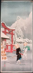 Okabe in de sneeuw