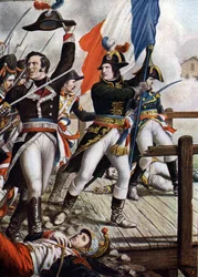 Eerste Italiaanse Campagne: Napoleon Bonaparte (1769-1821) bij de Slag om de Brug van Arcole, november 1796