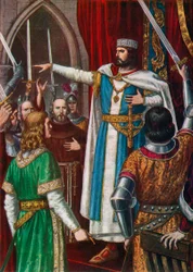 Rudolf II van Bourgondië gekroond tot koning van de Lombarden in Pavia, 923