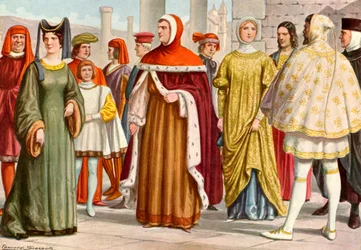 Toscaanse kostuums uit de 14e eeuw