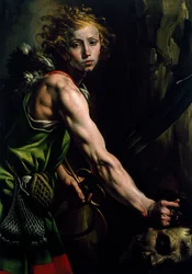 David met het hoofd van Goliath