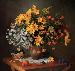 Herfstbloemstilleven