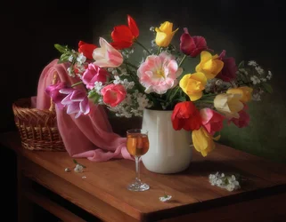 Kleurrijke lentetulpen
