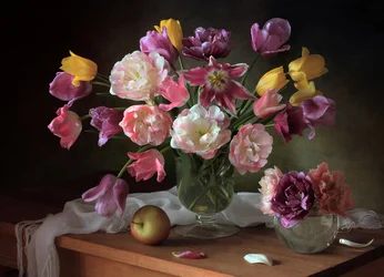 Kleurrijk tulpenboeket