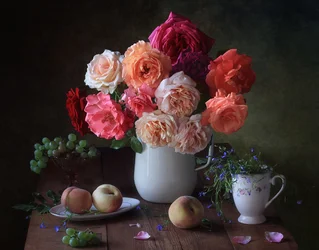 Vintage rozen en fruit