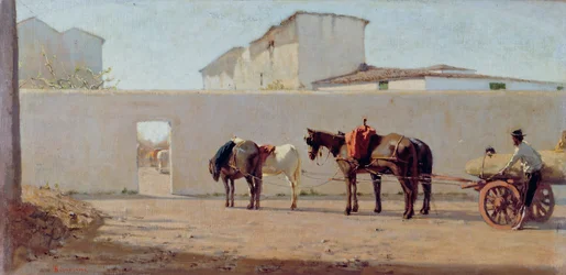 Een lentenmorgen. De witte muur