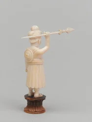 Zwarte pion, schaakstuk, India, circa 1820