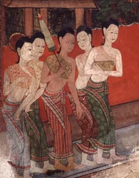 Detail met een groep vrouwen, eind 19e eeuw