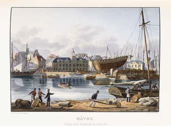 Le Havre, gezien vanaf het oude dok, 1823-1826