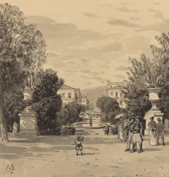 Uitzicht vanaf het oude koninklijke paleis van de Hermesstraat, 1890