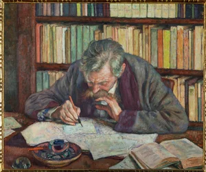 Belgische schrijver Emile Verhaeren (schilderij op doek)