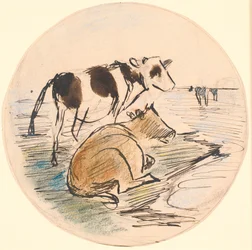 Kalveren op Saltholm (schets voor keramische schaal)