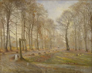 Late herfstdag in het Jægersborg Deer Park, ten noorden van Kopenhagen, 1886